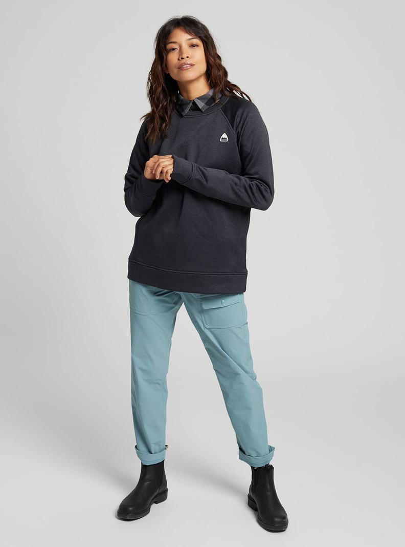 Sweats Burton Oak Crewneck Fleece  Noir Femme | VAU-4048084