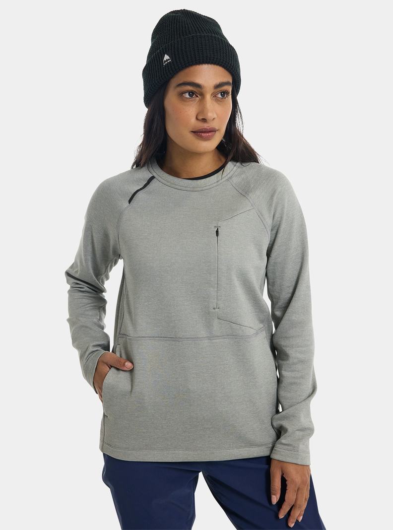 Sweats Burton Multipath Grid Crewneck Fleece  Grise Femme | DZU-2510836