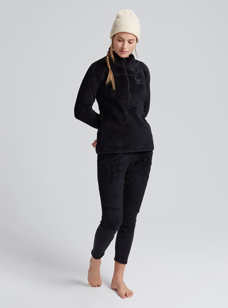 Sweats Burton [ak] Baker Hi-Loft Quarter-Zip Fleece  Noir Femme | YYA-8055814