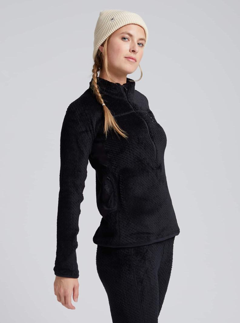 Sweats Burton [ak] Baker Hi-Loft Quarter-Zip Fleece  Noir Femme | YYA-8055814