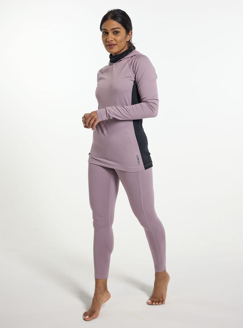 Sous-couches Burton Midweight X Base Layer Long Neck Hoodie  Violette Femme | WOW-7489246