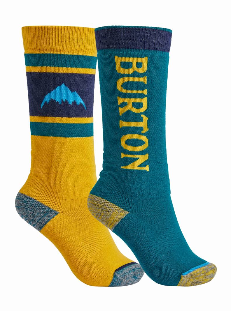 Chaussettes Burton Weekend Midweight 2-Pack  Bleu Jaune Enfant | MGY-2799729