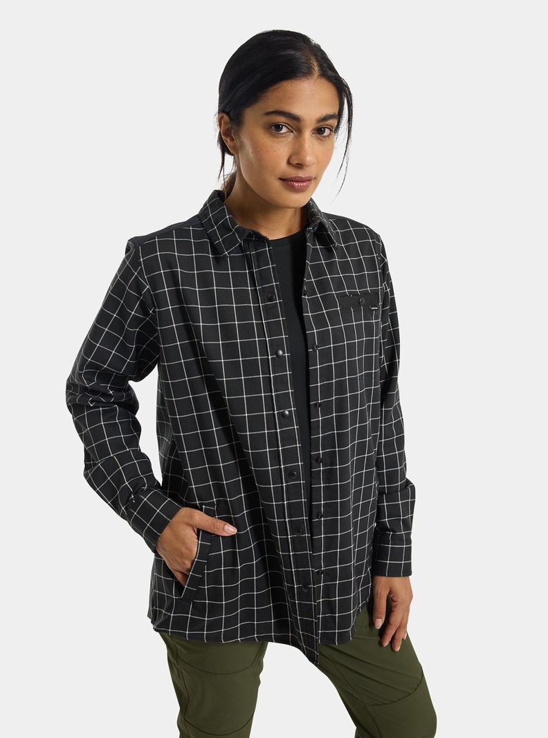 Chemise Burton Favorite Performance Long Sleeve Flannel  Noir Femme | NQQ-5821738