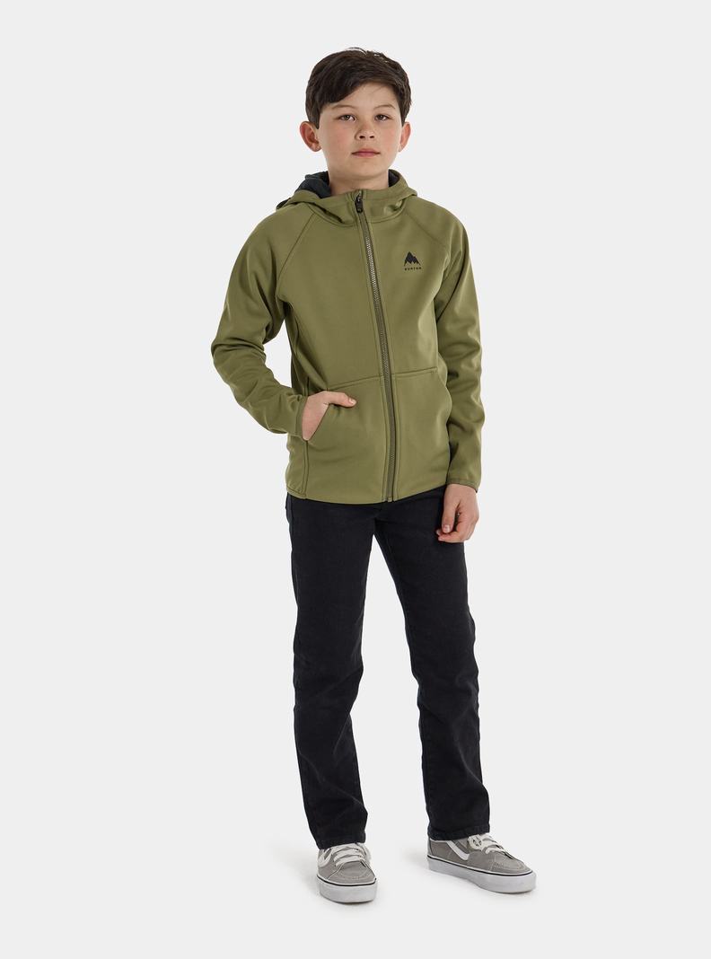 Sweats Burton Crown Weatherproof Full-Zip Fleece  Vert Olive Enfant | KCN-7497328