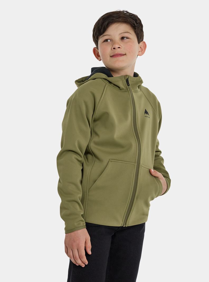 Sweats Burton Crown Weatherproof Full-Zip Fleece  Vert Olive Enfant | KCN-7497328