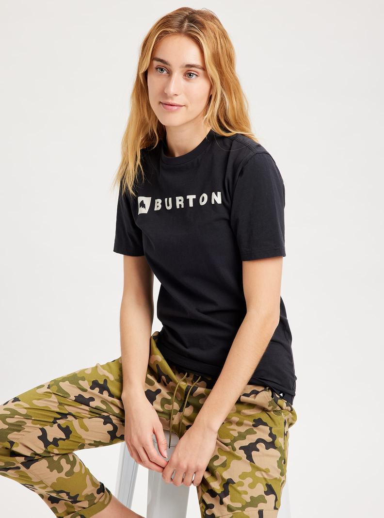 T-shirts Burton Horizontal Mountain Corta Sleeve  Noir Femme | MLP-0854416