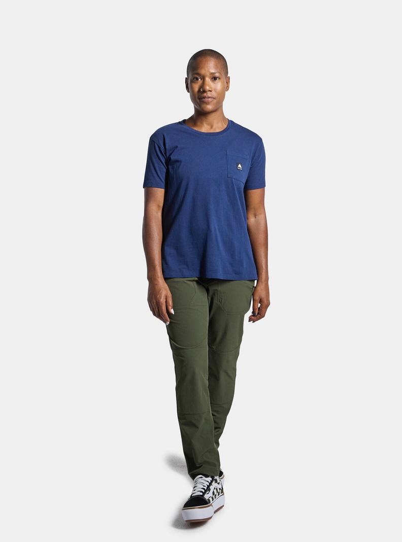 T-shirts Burton Colfax Corta Sleeve  Bleu Femme | CJS-1245166