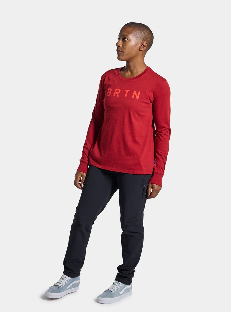 T-shirts Burton BRTN Long Sleeve  Rouge Femme | RWI-5925743