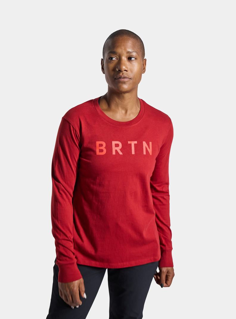 T-shirts Burton BRTN Long Sleeve  Rouge Femme | RWI-5925743