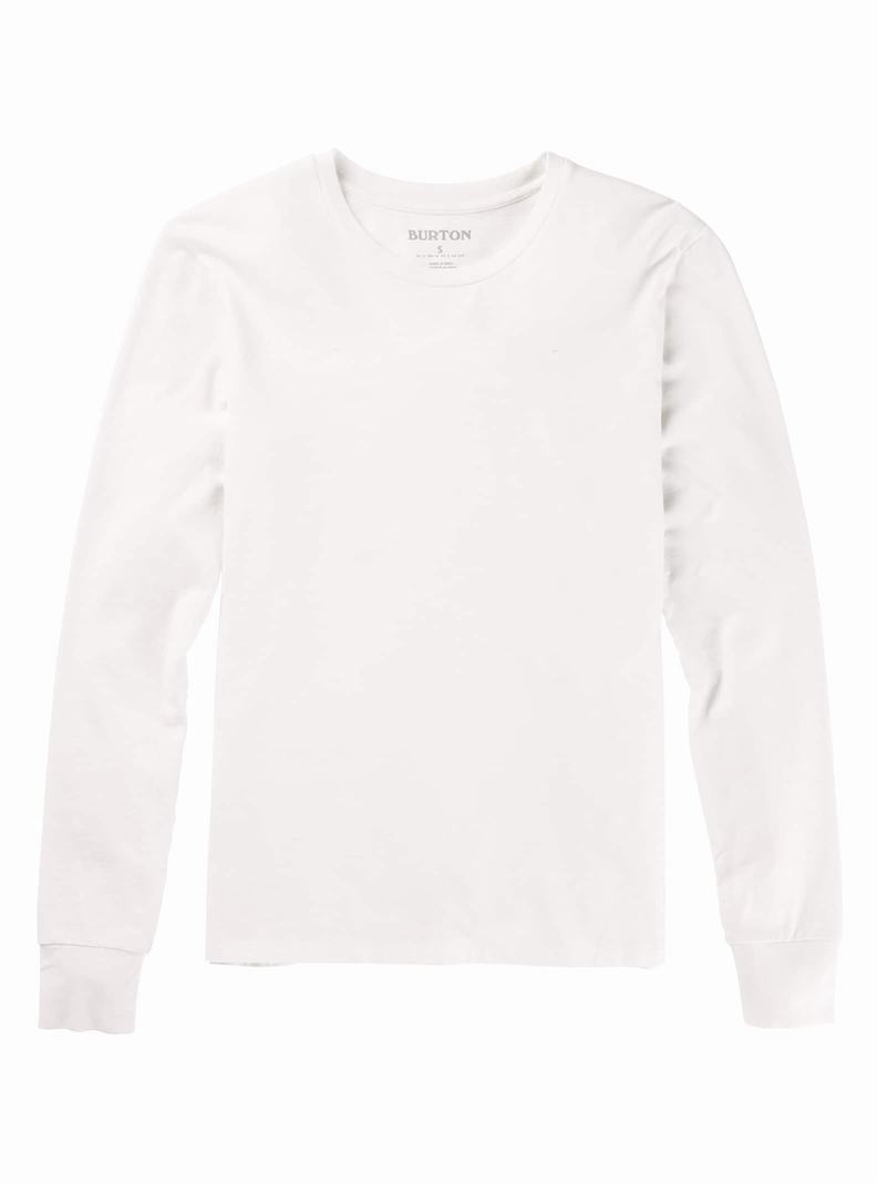 T-shirts Burton Classiche Blank Long Sleeve  Blanche Femme | WVV-0612058