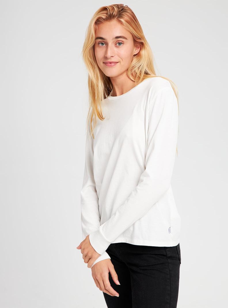 T-shirts Burton Classiche Blank Long Sleeve  Blanche Femme | WVV-0612058