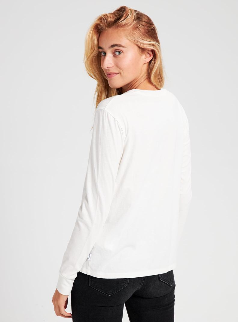 T-shirts Burton Classiche Blank Long Sleeve  Blanche Femme | WVV-0612058