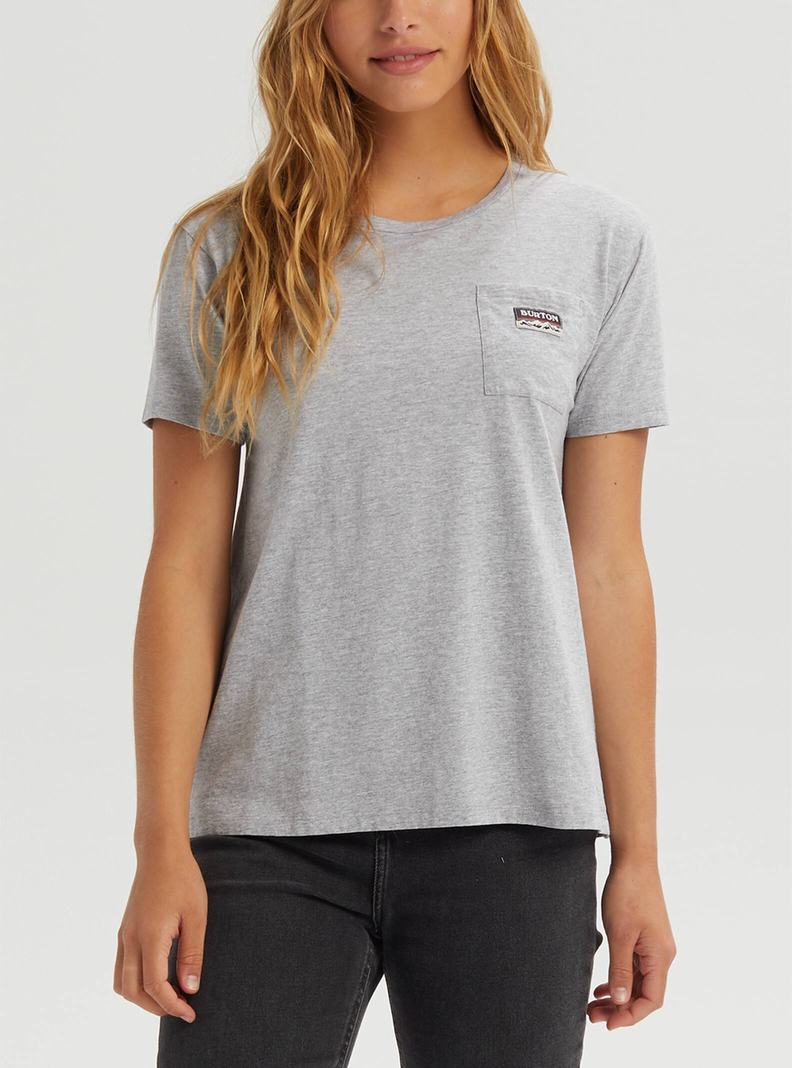 T-shirts Burton Classiche Corta Sleeve Pocket  Grise Femme | WQY-6889631