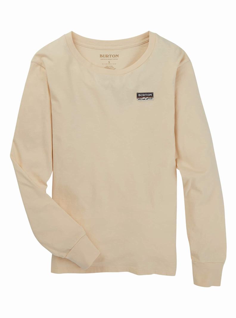 T-shirts Burton Classiche Long Sleeve  Beige Femme | QVH-9220536