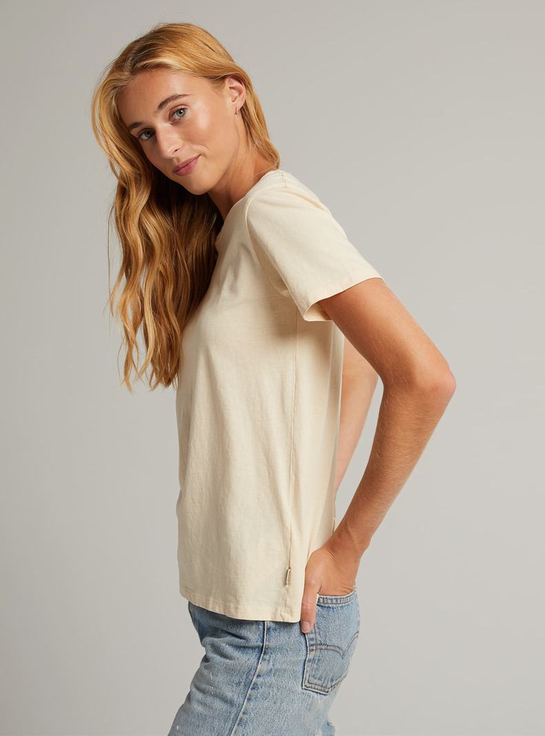 T-shirts Burton Classiche Corta Sleeve  Beige Femme | UCT-1912813