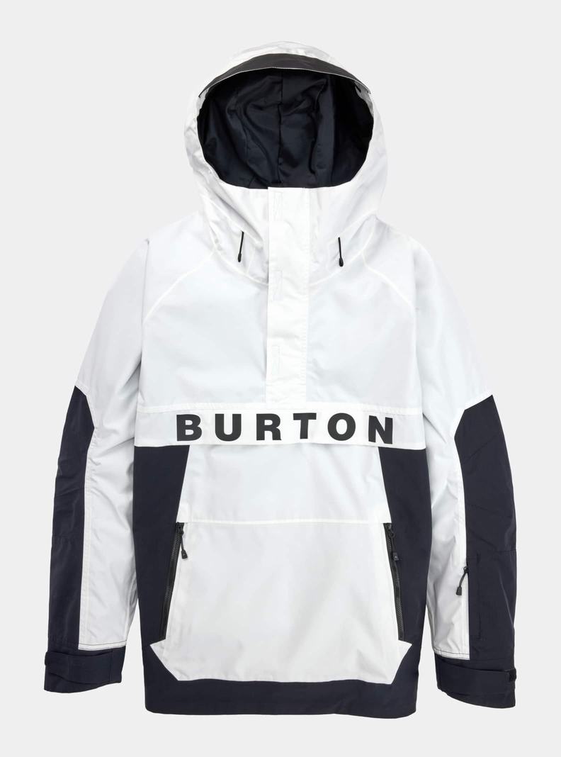 Veste Snowboard Burton Frostner 2L Anorak  Blanche Noir Homme | BNE-3780353