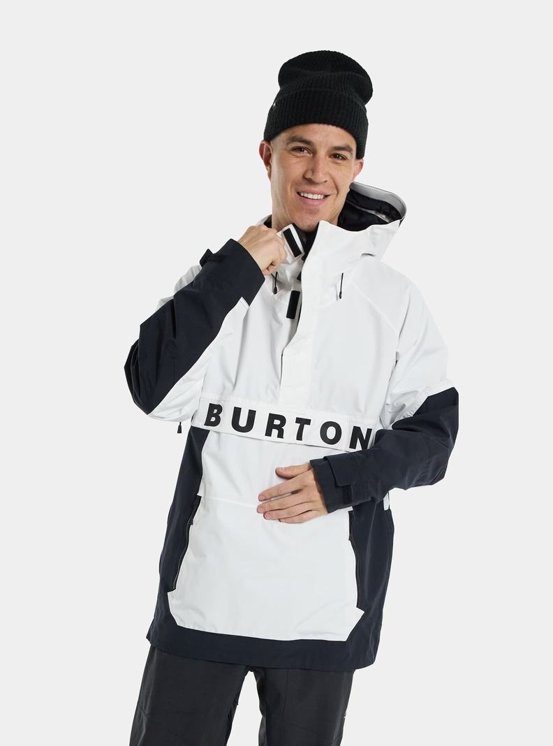 Veste Snowboard Burton Frostner 2L Anorak  Blanche Noir Homme | BNE-3780353