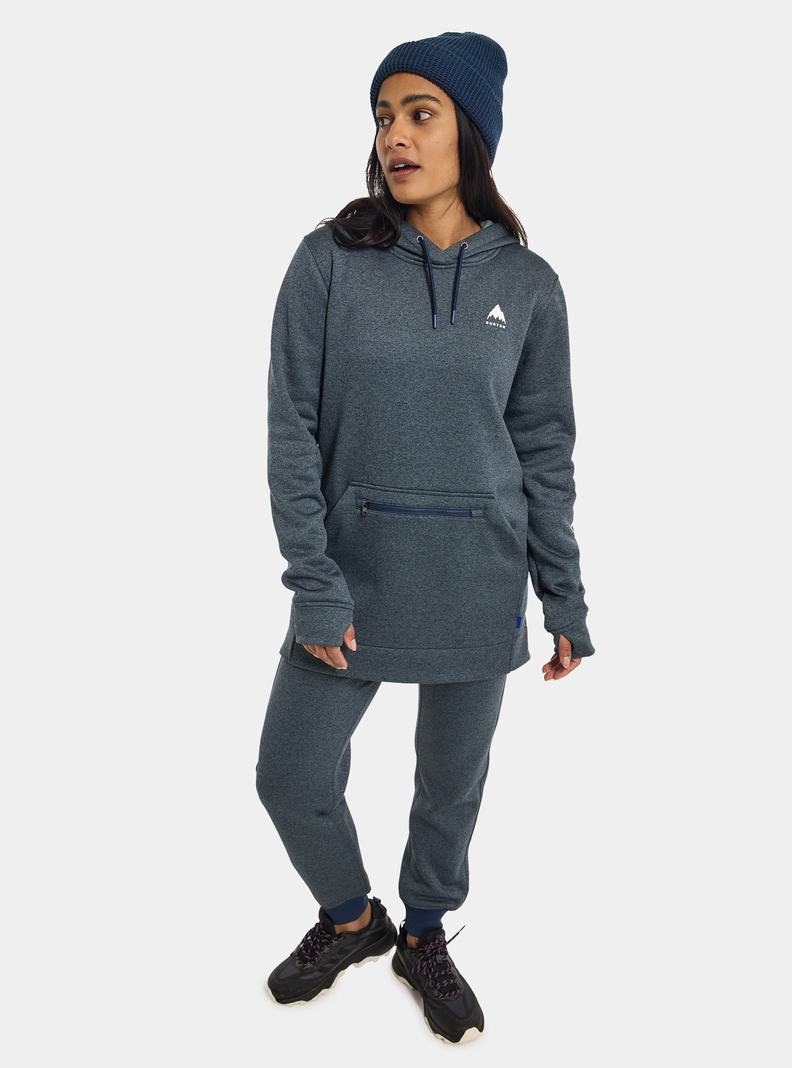 Sweat à capuche Burton Oak Long Pullover  Bleu Femme | LFJ-7335234