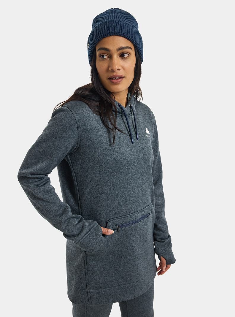 Sweat à capuche Burton Oak Long Pullover  Bleu Femme | LFJ-7335234