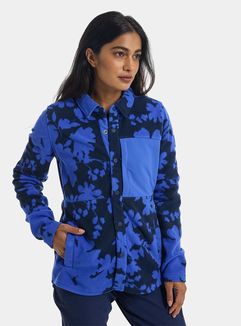 Chemise Burton Hearth Snap-Up Fleece  Bleu Femme | XIP-8526321