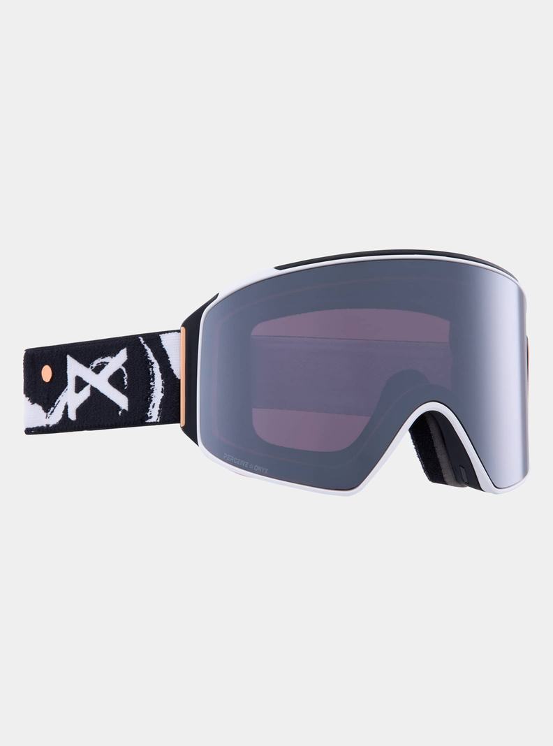 Lunette Ski Burton Anon M4 Low Bridge Fit Goggles (Cylindrical) + Bonus Lens + MFI Face Mask  Orange Noir Violette Femme | VLL-1549985