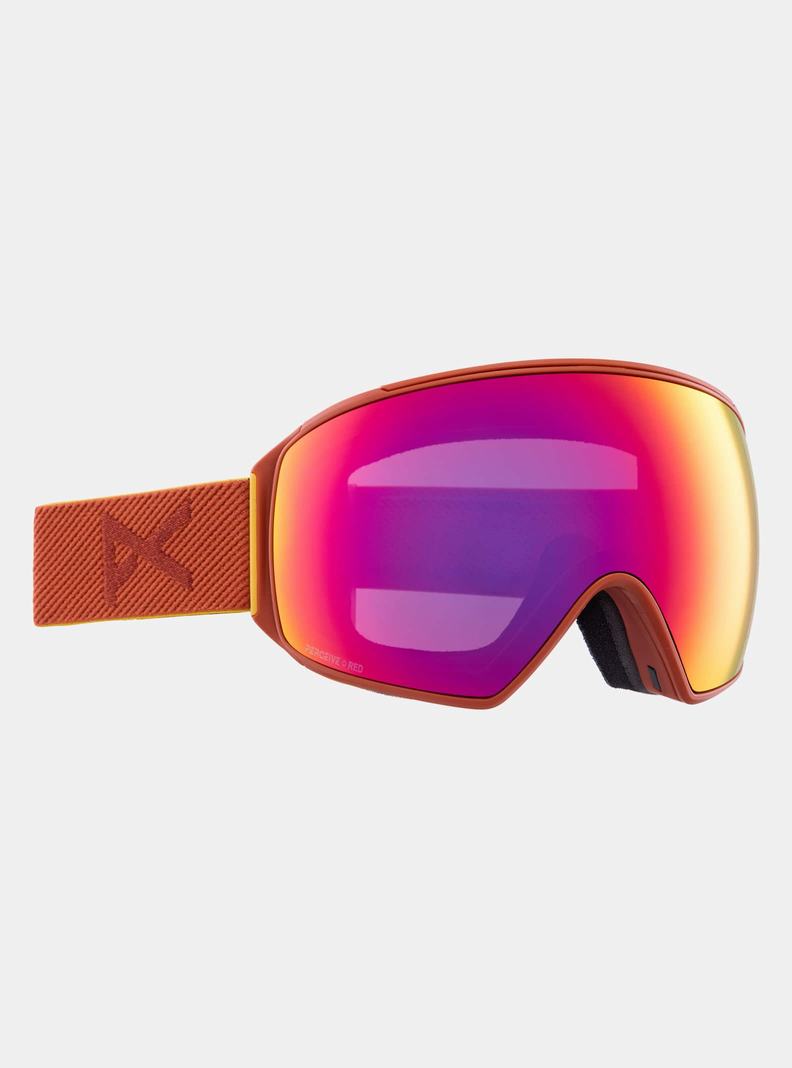 Lunette Ski Burton Anon M4 Low Bridge Fit Goggles (Toric) + Bonus Lens + MFI Face Mask  Orange Rouge Femme | IHP-1928817