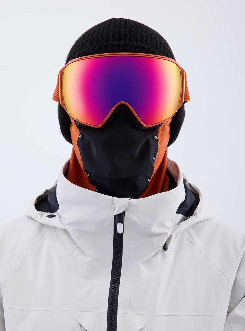 Lunette Ski Burton Anon M4 Low Bridge Fit Goggles (Toric) + Bonus Lens + MFI Face Mask  Orange Rouge Femme | IHP-1928817