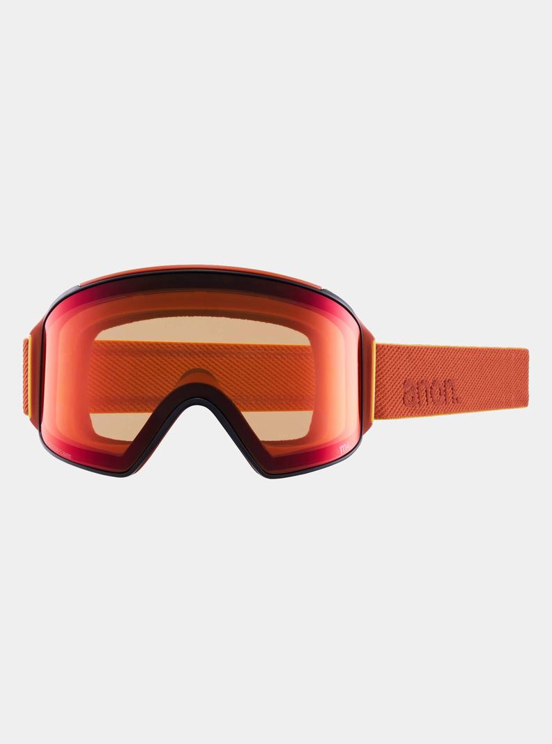 Lunette Ski Burton Anon M4 Low Bridge Fit Goggles (Cylindrical) + Bonus Lens + MFI Face Mask  Orange Noir Violette Femme | VLL-1549985