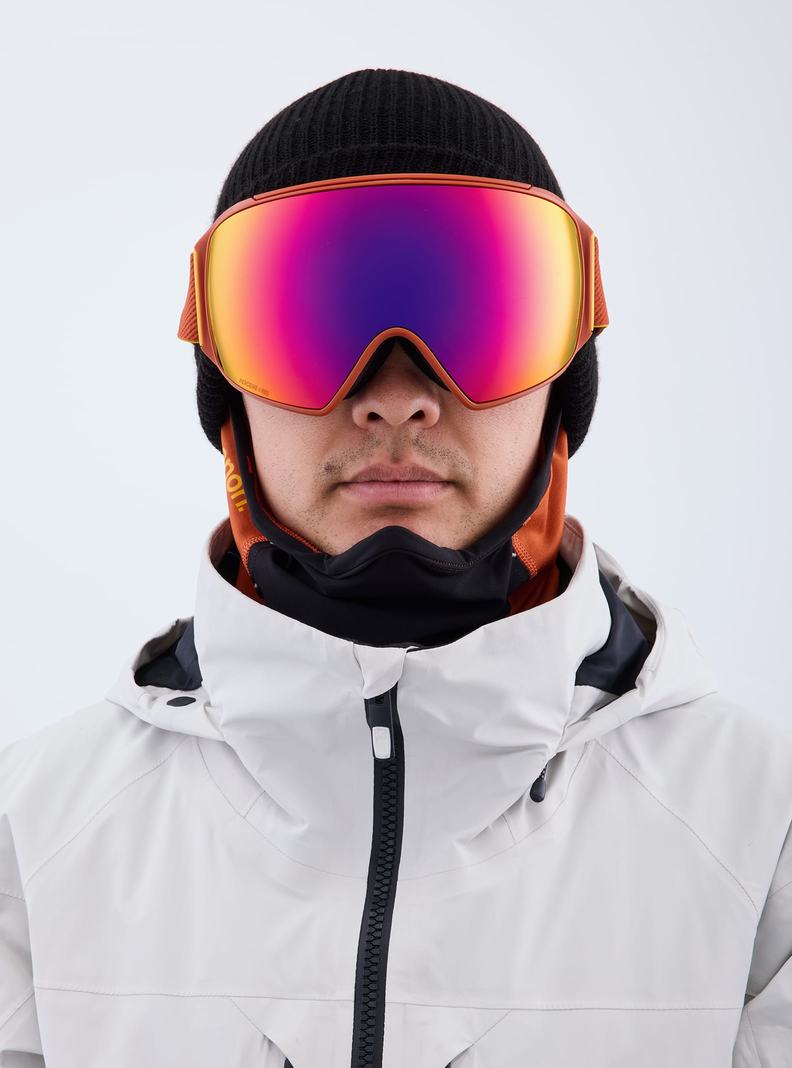 Lunette Ski Burton Anon M4 Low Bridge Fit Goggles (Toric) + Bonus Lens + MFI Face Mask  Orange Rouge Femme | IHP-1928817