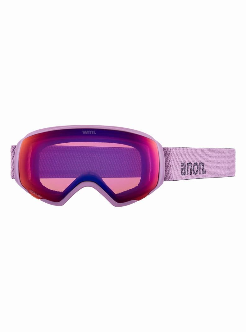 Lunette Ski Burton Anon WM1 Goggles + Bonus Lens + MFI Face Mask  Orange Noir Violette Femme | RHQ-0827491