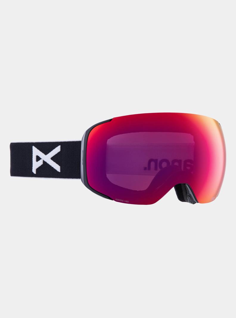 Lunette Ski Burton Anon M2 Low Bridge Fit Goggles + Bonus Lens + MFI Face Mask  Noir Orange Rouge Femme | YAC-8032003