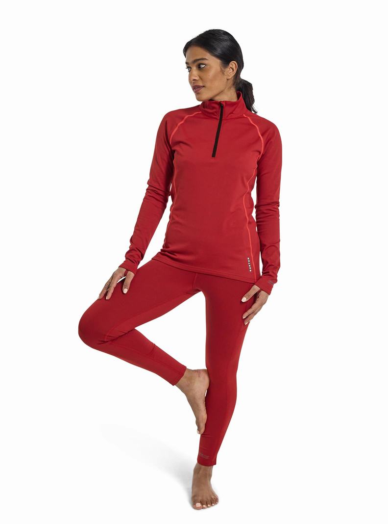 Sous-couches Burton Heavyweight X Base Layer Quarter-Zip  Rouge Femme | DSX-6959494