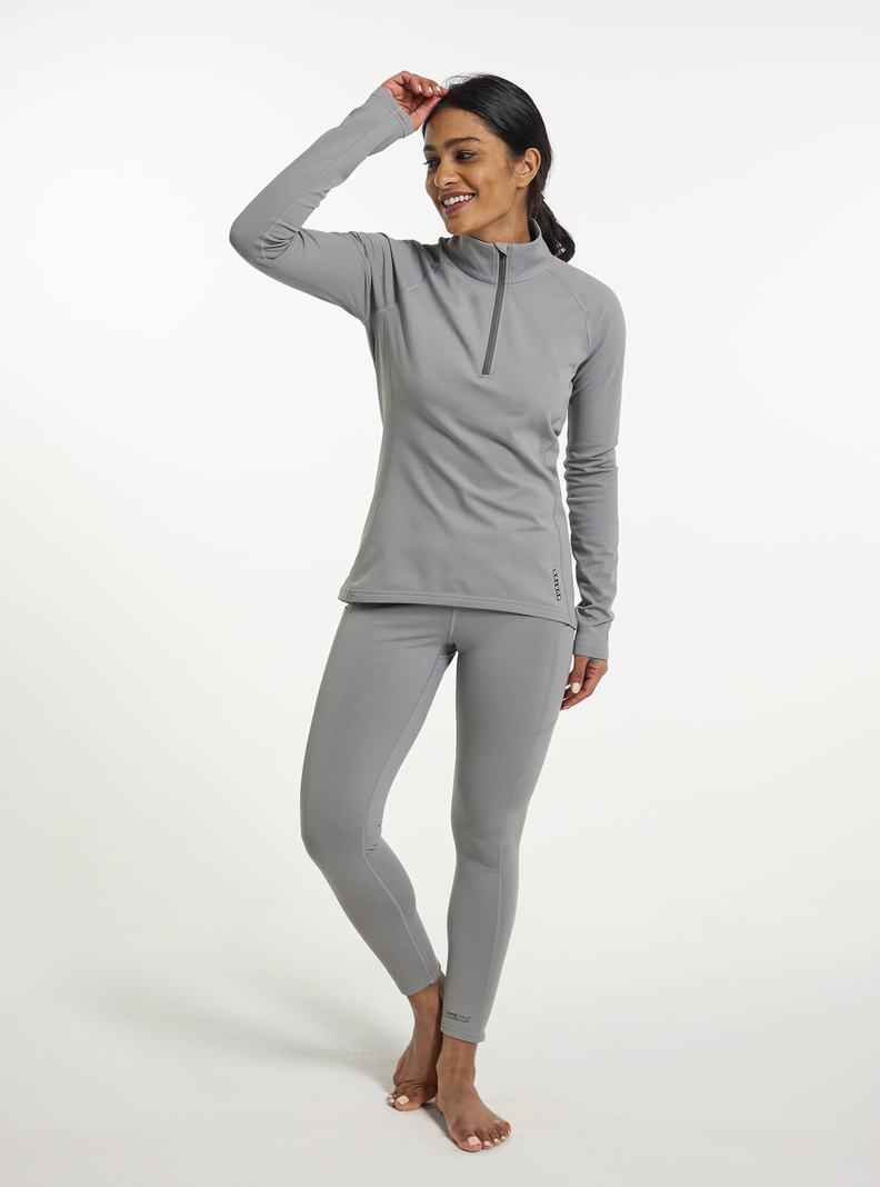 Sous-couches Burton Heavyweight X Base Layer Quarter-Zip  Grise Femme | RNU-6483035