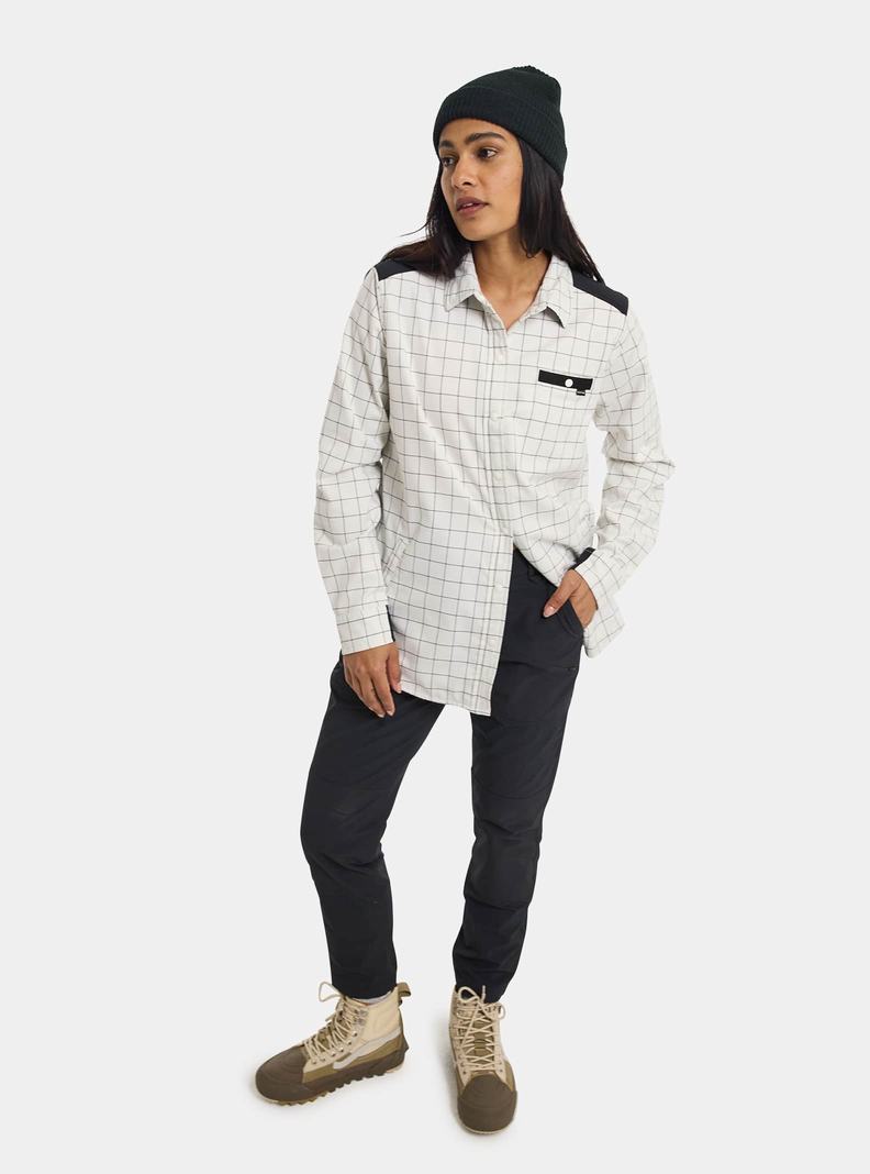 Chemise Burton Favorite Performance Long Sleeve Flannel  Blanche Femme | AUK-8667257