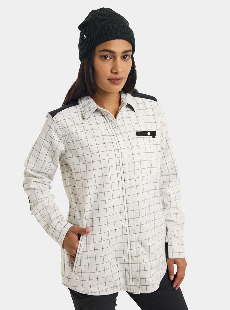 Chemise Burton Favorite Performance Long Sleeve Flannel  Blanche Femme | AUK-8667257