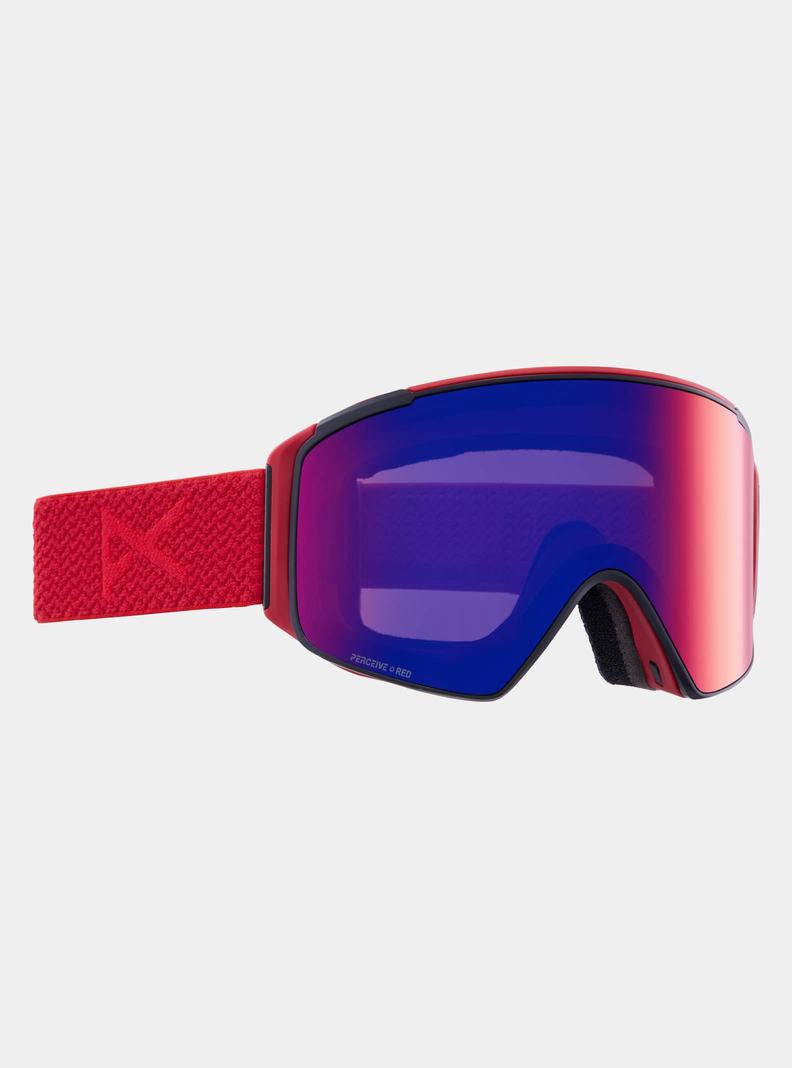 Lunette Ski Burton Anon M4S Goggles (Cylindrical) + Bonus Lens + MFI Face Mask  Rouge Orange Rouge Femme | AUO-9165089