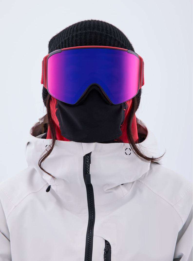 Lunette Ski Burton Anon M4S Goggles (Cylindrical) + Bonus Lens + MFI Face Mask  Rouge Orange Rouge Femme | AUO-9165089