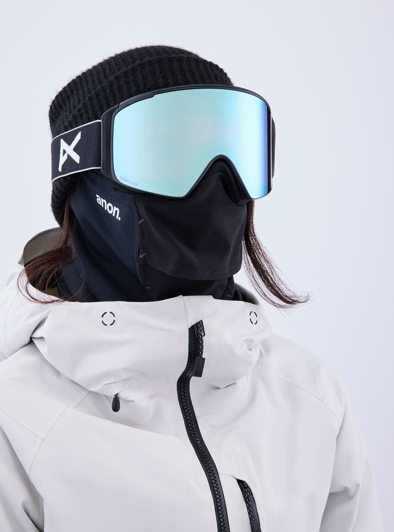 Lunette Ski Burton Anon M4S Goggles (Cylindrical) + Bonus Lens + MFI Face Mask  Noir Bleu Rose Femme | HTX-1945772