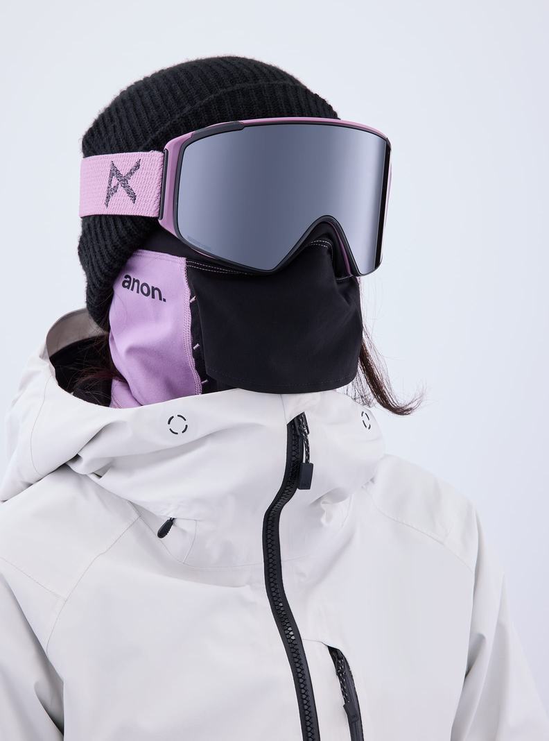 Lunette Ski Burton Anon M4S Goggles (Cylindrical) + Bonus Lens + MFI Face Mask  Violette Orange Noir Femme | BRM-2465502