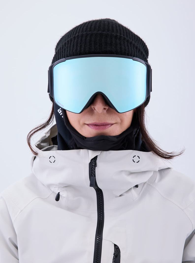 Lunette Ski Burton Anon M4S Goggles (Cylindrical) + Bonus Lens + MFI Face Mask  Noir Bleu Rose Femme | HTX-1945772