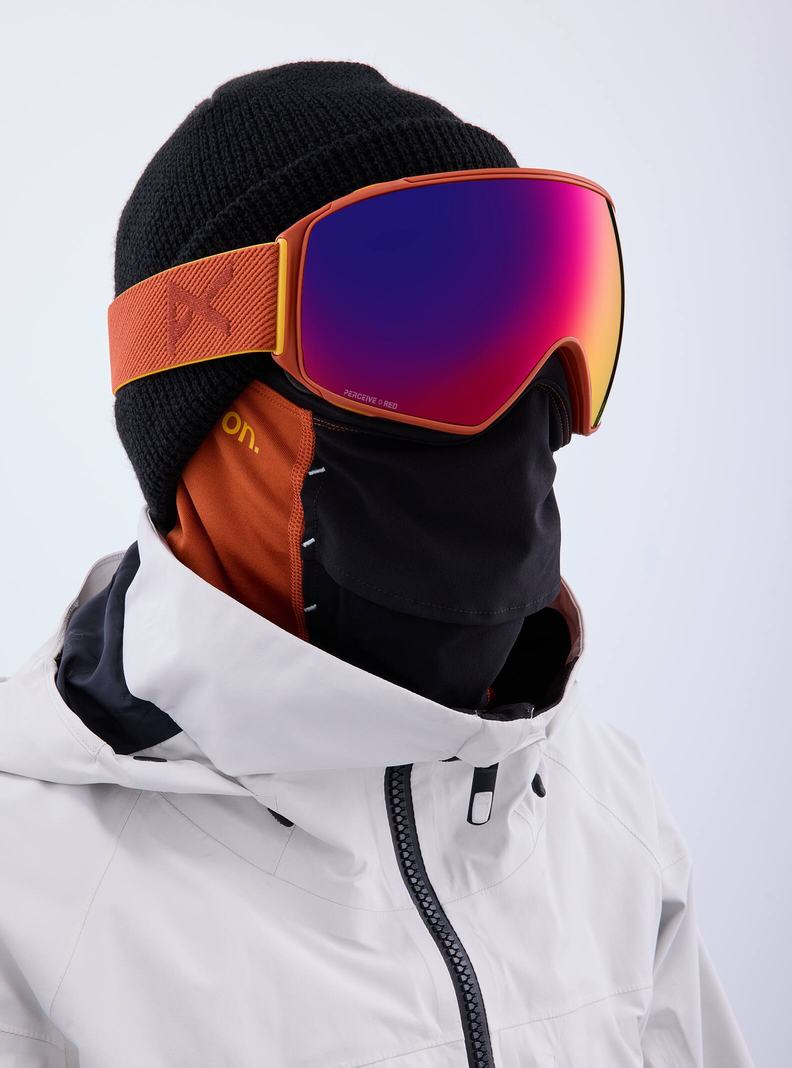 Lunette Ski Burton Anon M4 Goggles (Toric) + Bonus Lens + MFI Face Mask  Orange Rouge Femme | MNA-7679994