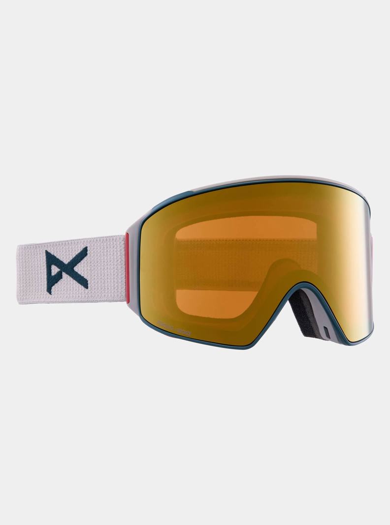 Lunette Ski Burton Anon M4 Goggles (Cylindrical) + Bonus Lens + MFI Face Mask  Grise Orange Femme | KTH-8131003