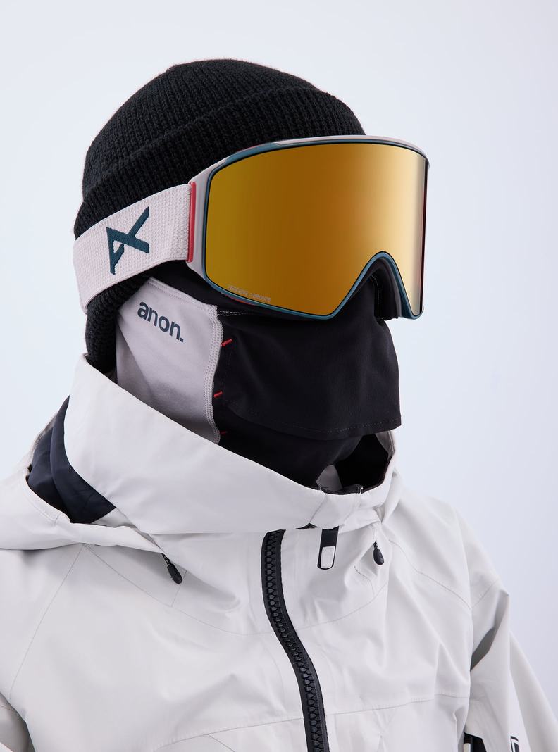 Lunette Ski Burton Anon M4 Goggles (Cylindrical) + Bonus Lens + MFI Face Mask  Grise Orange Femme | KTH-8131003