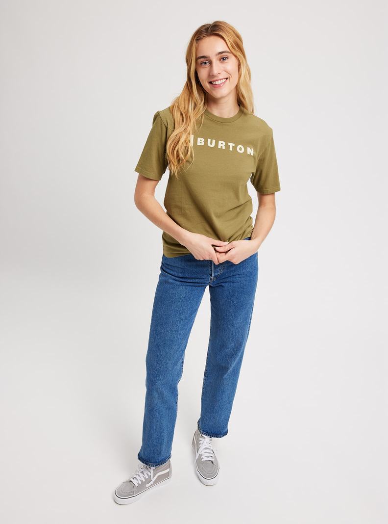 T-shirts Burton Horizontal Mountain Corta Sleeve  Vert Olive Femme | EWI-1133507