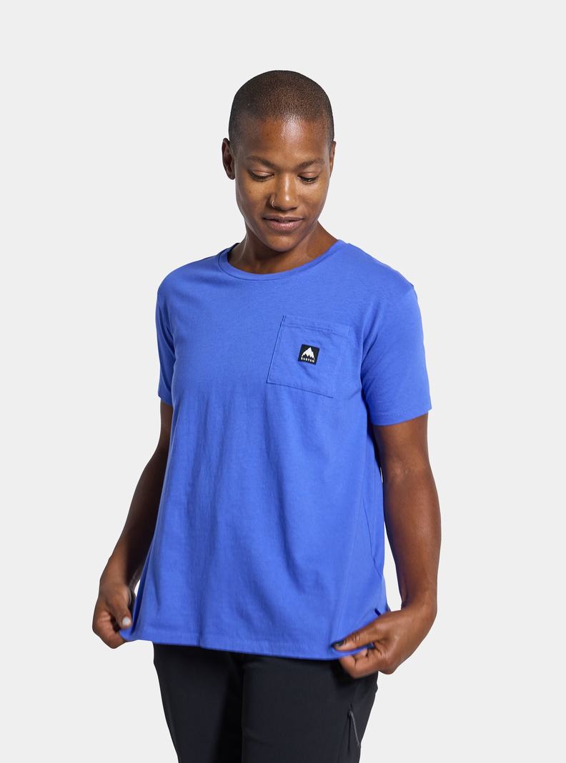 T-shirts Burton Colfax Corta Sleeve  Bleu Femme | AJA-9157549