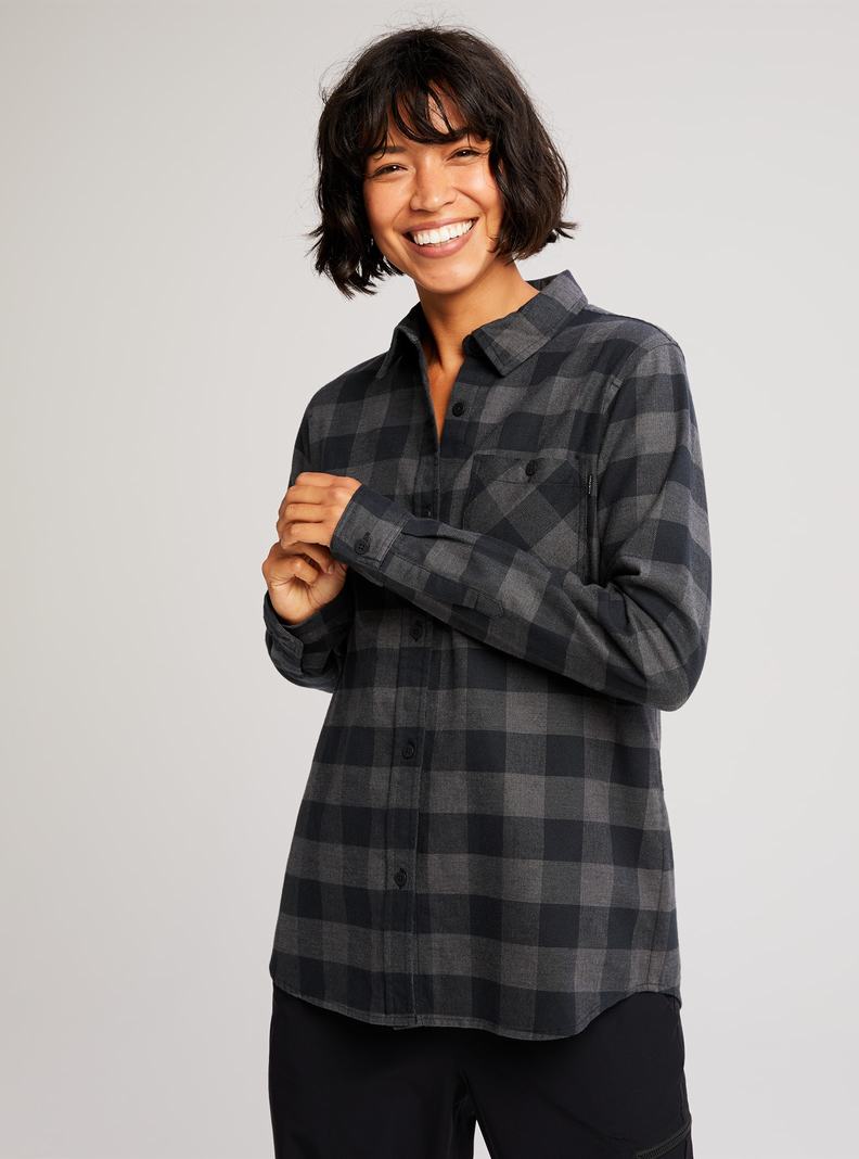 Chemise Burton Grace Long Sleeve Flannel  Noir Femme | AIO-9151281