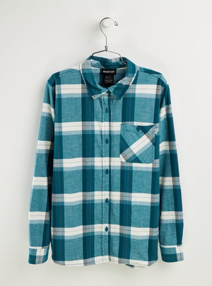 Chemise Burton Grace Long Sleeve Flannel  Bleu Femme | FQO-3032091