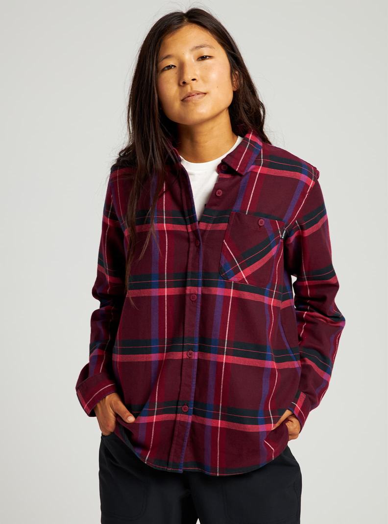 Chemise Burton Grace Long Sleeve Flannel  Rouge Foncé Femme | DZL-0176288