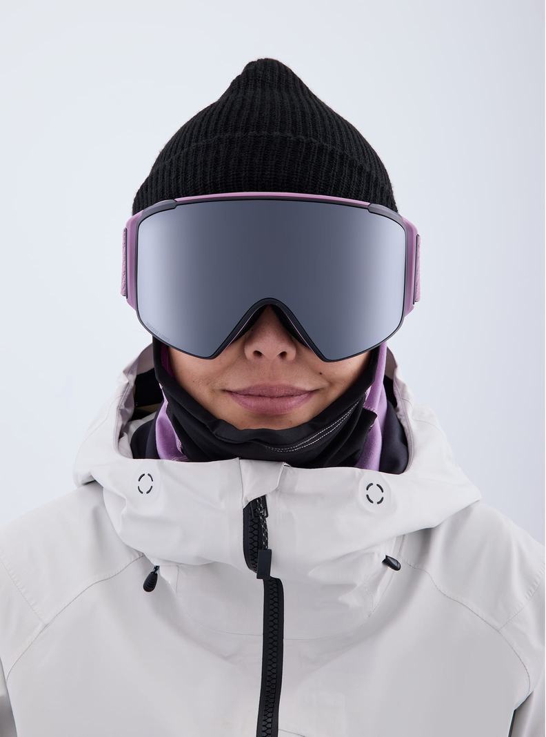 Lunette Ski Burton Anon M4S Low Bridge Fit Goggles (Cylindrical) + Bonus Lens + MFI FACE MASK  Violette Orange Noir Femme | QIL-9587460