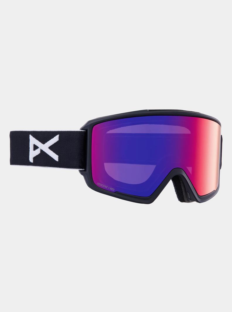 Lunette Ski Burton Anon M3 Goggles + Bonus Lens + MFI Face Mask  Noir Orange Rouge Femme | IYZ-8772077